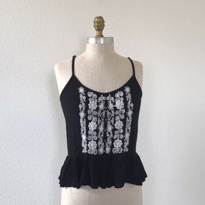FOREVER 21 black crepe tank